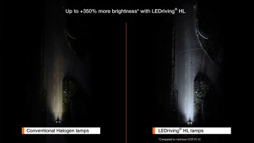 Vergleich Osram LED-Lampe mit Halogenlampe