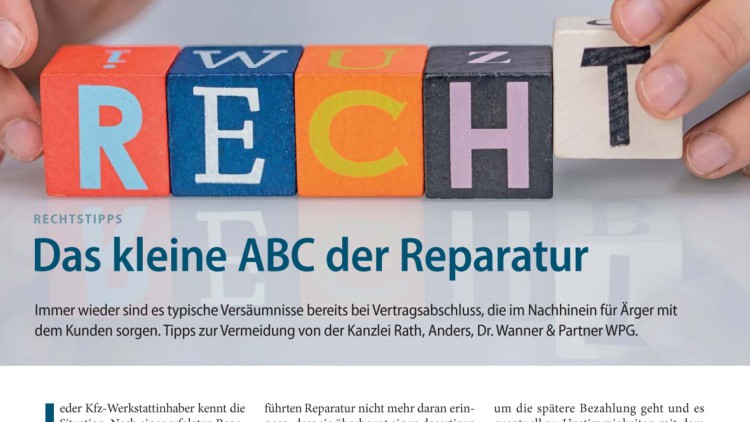 Rechtstipps: Das kleine ABC der Reparatur