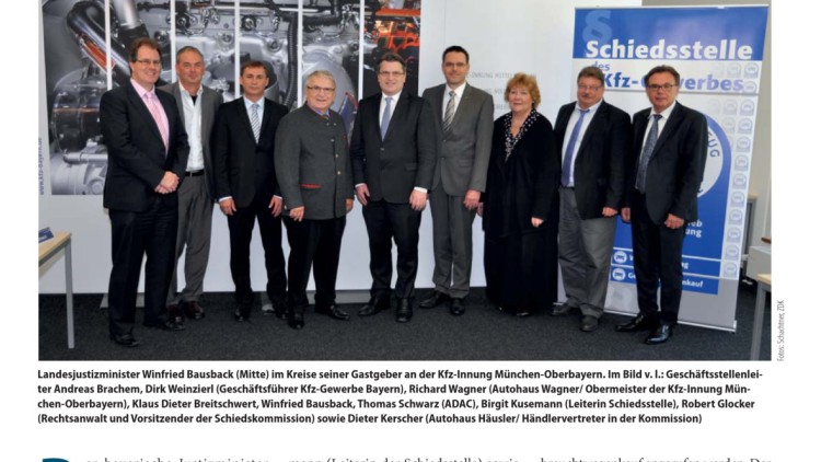 Kfz-Gewerbe Bayern: Justizminister besucht Schiedsstelle