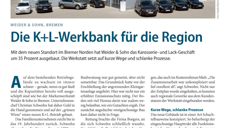 Weider & Sohn, Bremen: Die K+L-Werkbank für die Region
