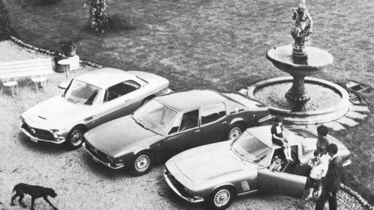 Von links: Iso Rivolta GT, Iso S4 Fidia, Iso Grifo GL im Jahr 1968
