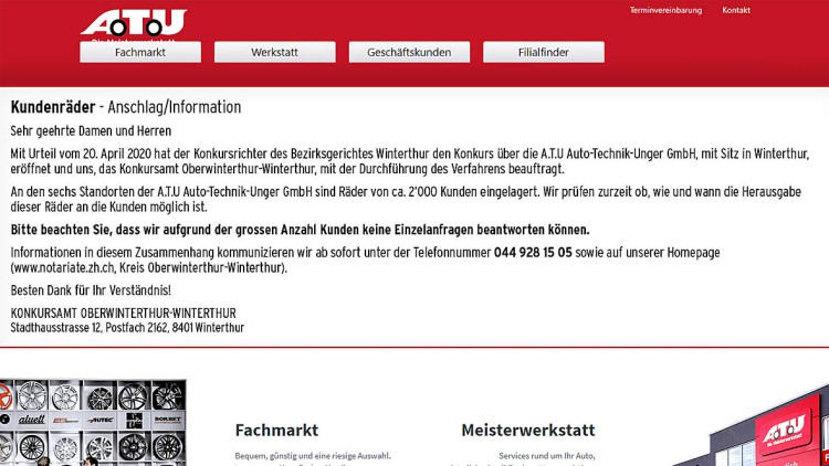 ATU Schweiz Website