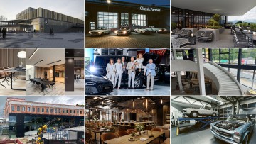 Collage zur Eröffnung des neuen Autohaus-Komplexes der Grill Gruppe in Ebersberg
