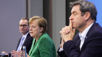 Corona-Pressekonferenz; Corona-Beschlüsse; Ministerpräsidentenkonferenz; Lockdown; Shutdown; Angela Merkel; Markus Söder; Michael Müller