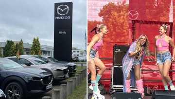 Bei der Eröffnung des Mazda-Autohauses der König-Gruppe in Frankfurt (Oder) trat die Pop-Sängerin Loona auf.