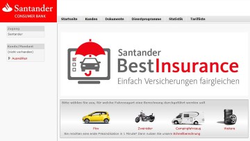 Santander: "Furioser Start" für Versicherungsvergleich