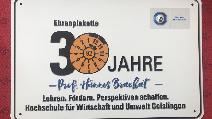 TÜV-Ehrenplakette Hannes Brachat
