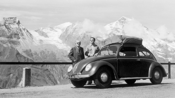 7. September 1950: Ferdinand Porsche und Harald Wagner am Grossglockner