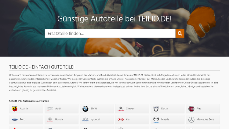 Teilio.de Homepage