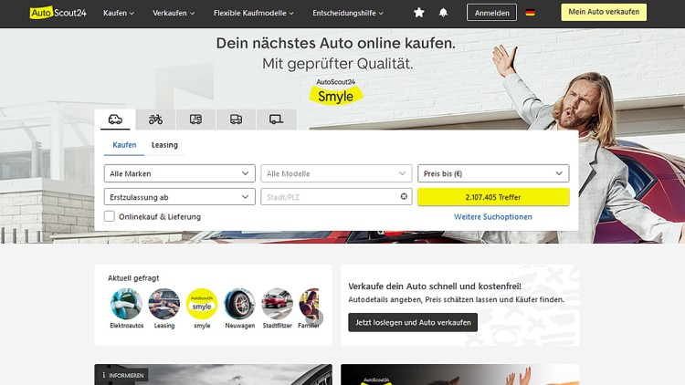 Screenshot www.autoscout24.de
