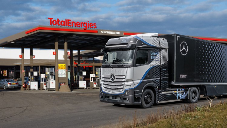 Wasserstoff-Lkw: Daimler Truck verbündet sich mit Total