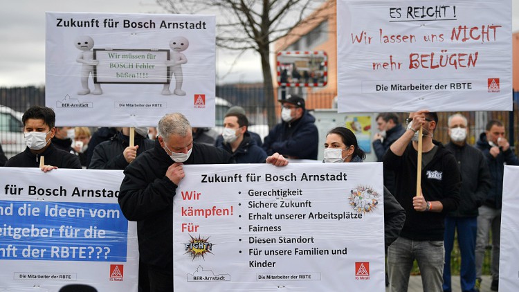 Demonstration Bosch Mitarbeiter Arnstadt
