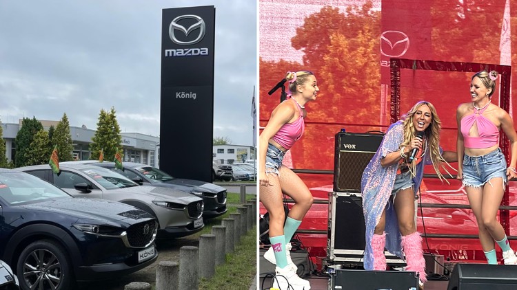 Bei der Eröffnung des Mazda-Autohauses der König-Gruppe in Frankfurt (Oder) trat die Pop-Sängerin Loona auf.