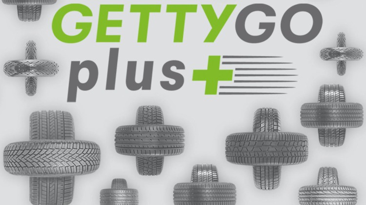 GETTYGO Plus Logo mit Reifen in Forum eines Plus