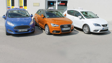 Vergleich: Audi A1, Ford Fiesta und Seat Ibiza im "Fahrschule"-Test