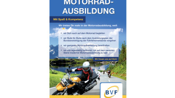 Motorradplakat der BVF: Kompetenz nach außen zeigen