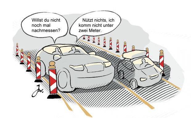 Autobahn-Baustellen: Viele Autos sind zu breit für die linke Spur