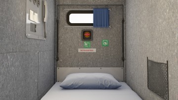 Schlafkabine für Busfahrer in einem Reisebus