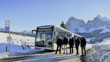 Elektromobilität: Ein E-Citaro G auf Testfahrt in den Dolomiten