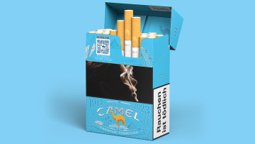 Eine Schachtel der camel blue_limited edition.