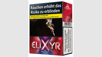 Zum 25-jährigen Geburtstag präsentiert sich die Elixyr Red XXL Packung als auffallende Jubiläumsedition