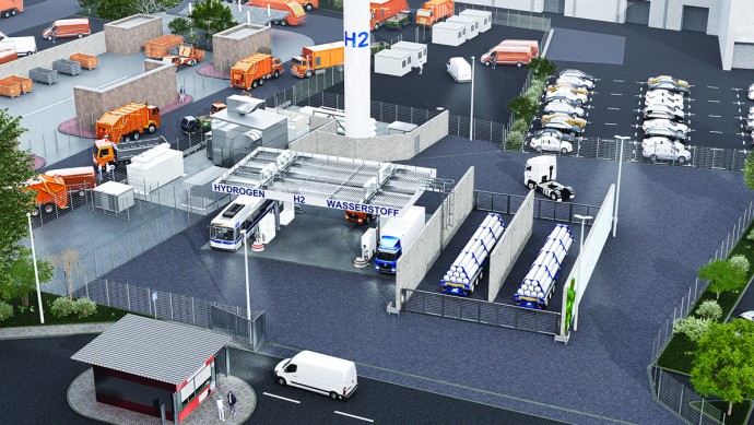 Die H2 Mobility Wasserstoff Tankstelle in Düsseldorf