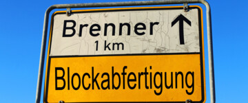 Brenner - Blockabfertigung Schild