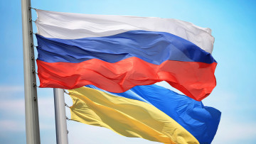 Russland, Ukraine, Flaggen
