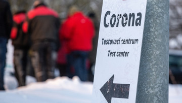 Corona-Testzentrum, deutsch-tschechische Grenze