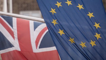 Flaggen, EU, UK, Brexit