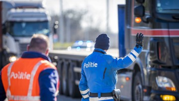 Lkw-Kontrolle, Belgien, Polizei