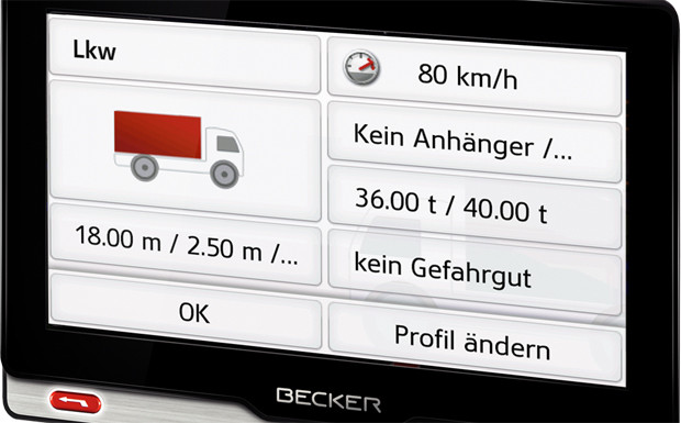 LKW-Navigationsgerät von Becker