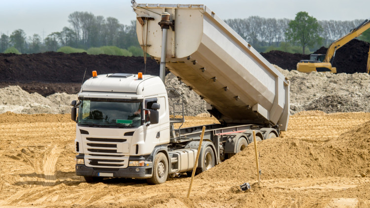 Baustelle Autobahn Truck Baufahrzeug Lkw Sand