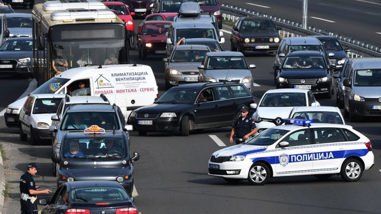 Verkehrsblockaden in Serbien
