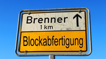 Brenner - Blockabfertigung Schild