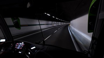 Lkw-Kabine im Tunnel