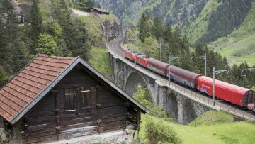 Güterzug, Schweizer Alpen