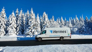 Hermes, Lieferfahrzeug, Winter