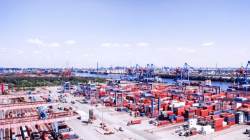 Luftaufnahme des HHLA Container Terminal Altenwerder in Hamburg