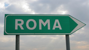 Straßenschild Rom