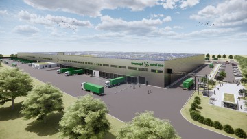 Visualisierung des geplanten Fressnapf-Logistikzentrums in Nörvenich