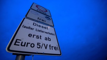 Diesel-Fahrverbot, Stuttgart, Schild