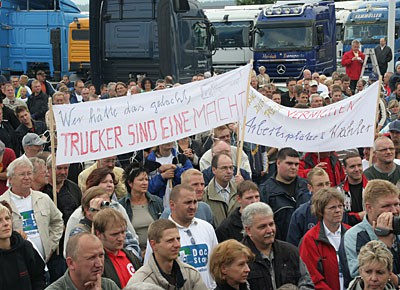 Fahrerproteste gegen hohe Dieselpreise