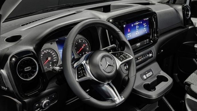 Innenraumansicht des neuen Mercedes-Benz Vito in gehobener Ausstattung