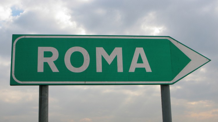 Straßenschild Rom