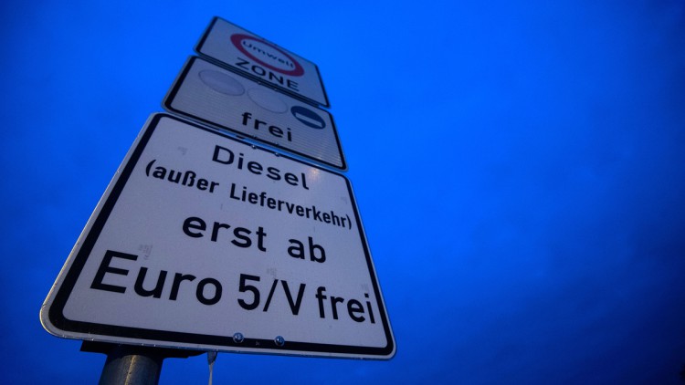 Diesel-Fahrverbot, Stuttgart, Schild