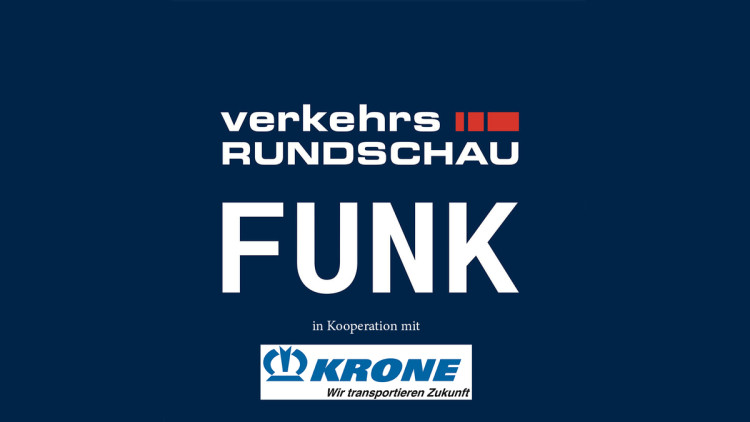 Logo VerkehrsRundschau Funk mit Krone Trailer